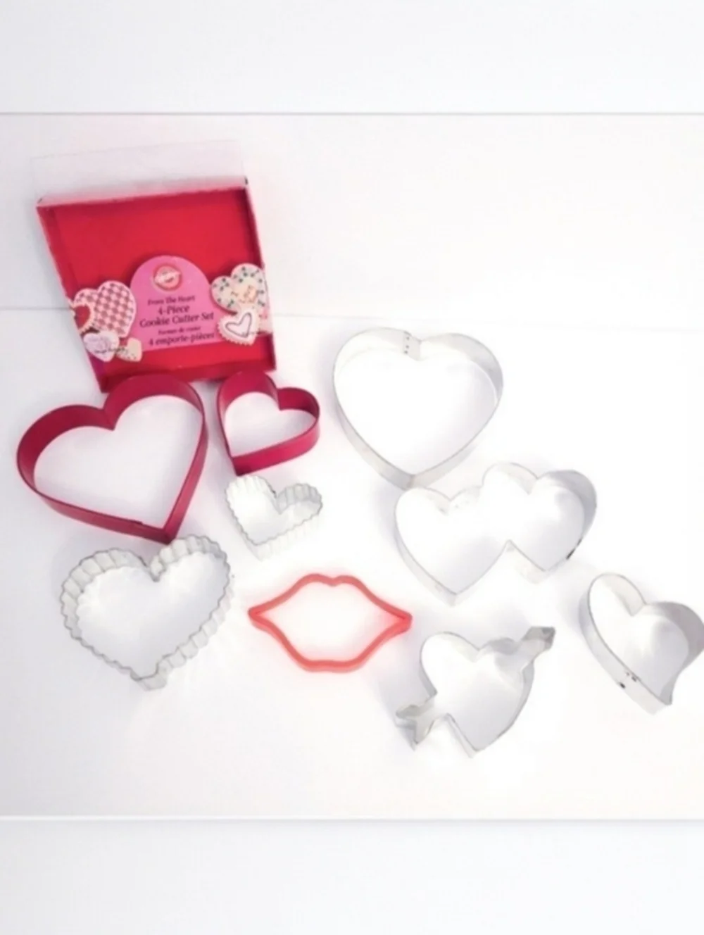 Valentine's Heart Love Vintage Cookie Cutters Lot (Set of 9)- Wilton & More